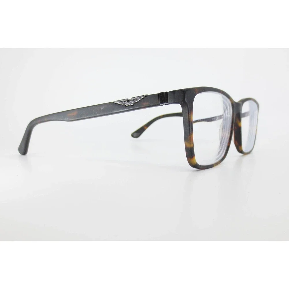 Police VPLB70K 0738 Tortoise Shell Rectangular Eyeglasses Frames Mens Womens 145